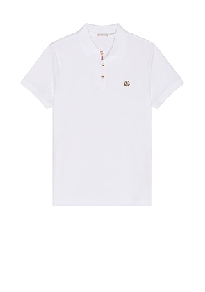 Moncler Short Sleeve Polo in White - White. Size S (also in L).