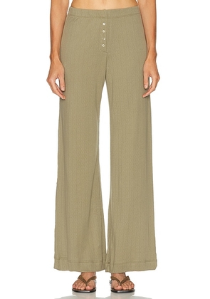 LESET Pointelle Boxer Pant in Cypress - Olive. Size XL (also in S).