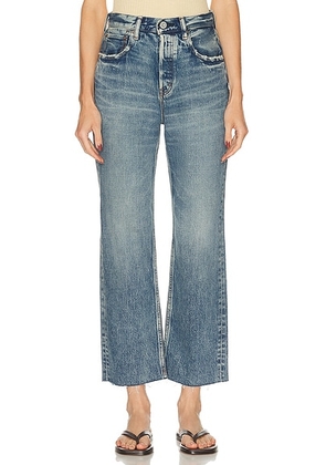 Moussy Vintage Plainedge Wide Straight in Blue - Blue. Size 28 (also in 24, 29, 30, 31).