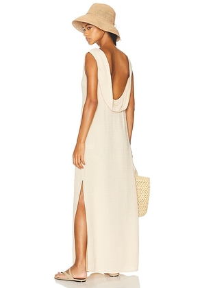 Matteau Cowl Back Dress in Flax - Beige. Size 3 (also in 1, 2, 4).