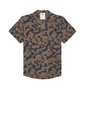 OAS Morel Puzzlotec Cuba Net Shirt in Multi - Grey,Navy. Size M (also in L, S, XL/1X).
