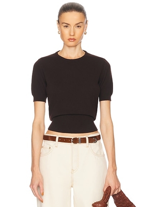 Maison Margiela Short Sleeve Sweater in Dark Brown - Chocolate. Size M (also in L).