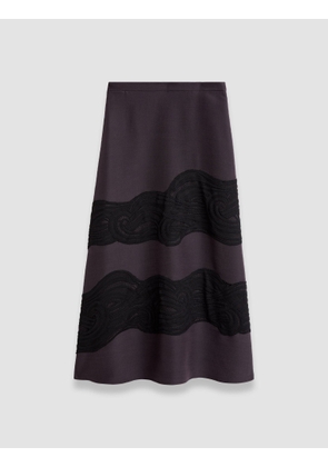 Madone Evening Silk Blend Lace Skirt - 34