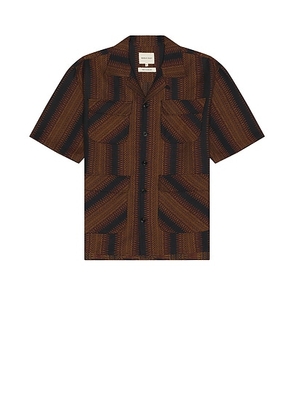 Nicholas Daley Aloha Shirt in Sonic Jacquard - Brown. Size M (also in L).