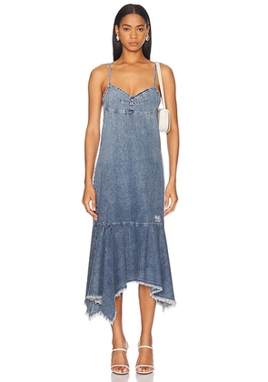 Moschino Jeans Sleeveless Denim Dress in Multi Light Blue - Blue. Size XS (also in L).