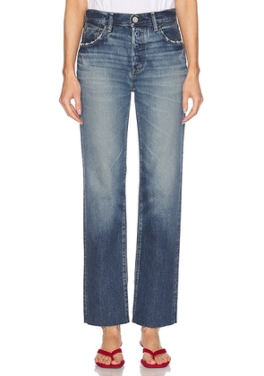 Moussy Vintage Gleason Straight Jeans in Blue - Blue. Size 27 (also in 29, 30, 31, 32).