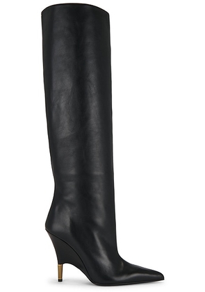 KHAITE Bella Knee High Boot in Black - Black. Size 36 (also in 36.5, 39, 39.5).