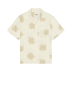 OAS Hazel Ember Girona Linen Shirt in White - Beige. Size M (also in L, XL/1X).