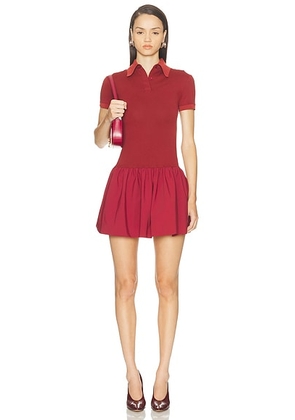 Mimchik for FWRD Polo Bubble Dress in Burgundy - Brick. Size 2 (also in 0, 4, 6, 8).