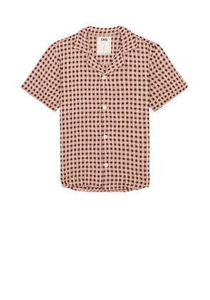 OAS Ferratelle Cuba Waffle Shirt in Pink - Pink. Size XL/1X (also in L).