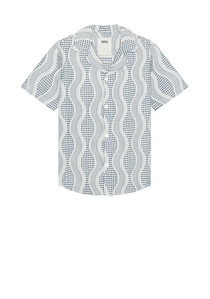 OAS Como Cuba Waffle Shirt in Blue - Blue. Size M (also in L, XL/1X).
