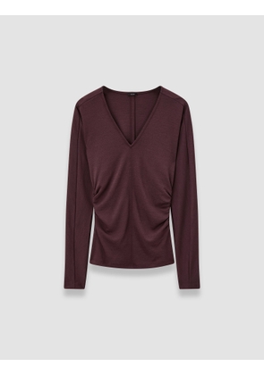 Wool Jersey V Neck Top - XXS