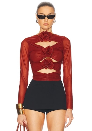 MARIANNA SENCHINA Tender Top in Maroon - Burgundy. Size XS (also in S).