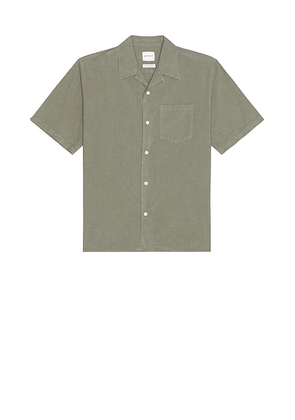 Norse Projects Carsten Cotton Tencel Shirt in Mid Khaki - Grey. Size S (also in ).