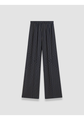 Hulin Geometric Print Silk Trousers - Regular / 32