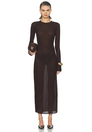L'Academie by Marianna Delmer Midi Dress in Brown - Brown. Size M (also in ).