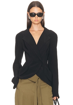 Norma Kamali Bird Jacket in Black - Black. Size M (also in L, S, XS).