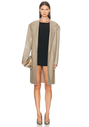 Norma Kamali Oversized Double Breasted Jacket in Elm - Beige. Size S (also in L, XS).