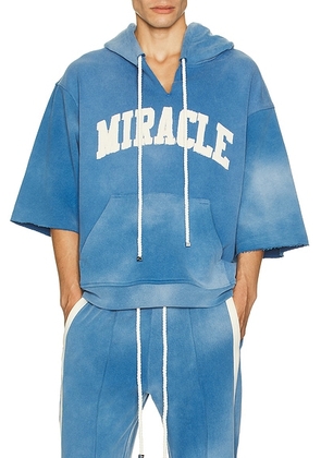 Nahmias Miracle Cut Off Hoodie in Worn Blue - Blue. Size M (also in S, L).