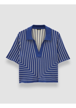 Geometric Jacquard Silk Blend Top - XL