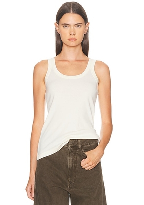 Lemaire Rib Tank Top in Light Cream - Cream. Size M (also in L).