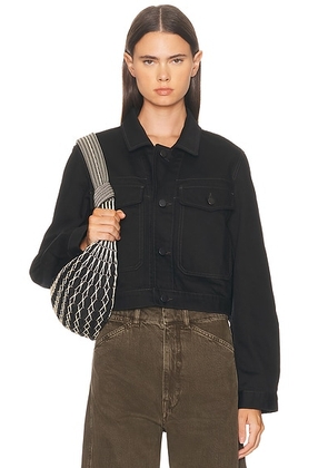 Lemaire Cropped Jacket in Black - Black. Size 36 (also in 34, 42).