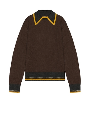 Nicholas Daley Knitted Collar Jumper in Anniversary Gold - Brown. Size XL/1X (also in L).