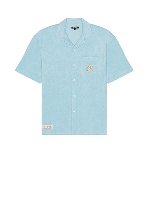 Malbon Golf Bosco Button Up Shirt in Light Blue - Baby Blue. Size M (also in S).