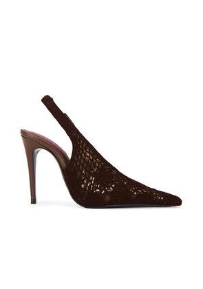 Magda Butrym Slingback Crochet Pump in Brown - Brown. Size 40 (also in 37, 41).