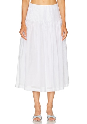 LPA Emmy Midi Skirt in White - White. Size S (also in L, XL, XS, XXS).