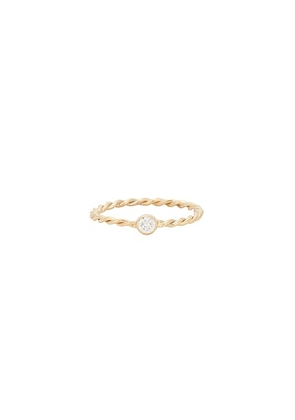 Loren Stewart Spiral Diamond Band Ring in 14k Yellow Gold - Metallic Gold. Size 8 (also in 6).