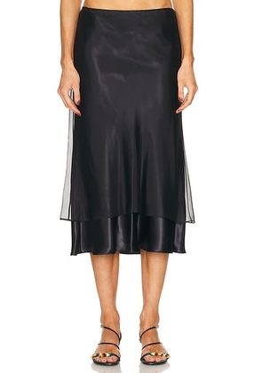 KHAITE Monina Skirt in Black - Black. Size 6 (also in 2, 8).