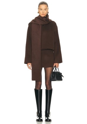 L'Academie by Marianna Milly Wool Jacket in Chocolate Brown - Chocolate. Size M (also in XS, S, L, XL).