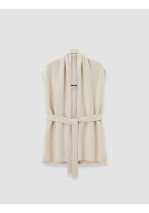 Brushed Cashmere Sleeveless Wrap - M
