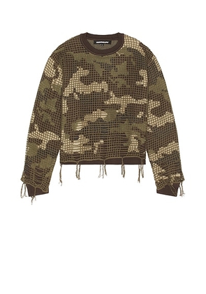 Kody Phillips Netted Sweater in Camo - Army. Size M (also in S, L, XL/1X).