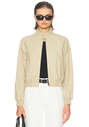 NILI LOTAN Lauzerte Bomber Jacket in Khaki - Beige. Size M (also in L).