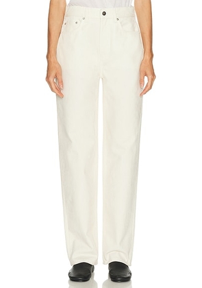 Loulou de Saison Velvet Asmar Straight Leg in Cream - Cream. Size 24 (also in 25, 27, 28).