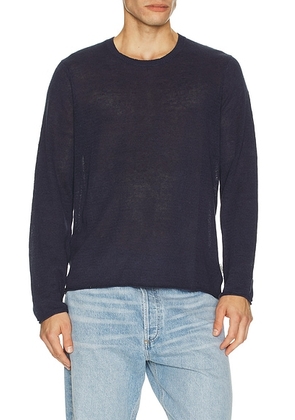 Onia Kevin Crewneck Linen Sweater in Deep Navy - Blue. Size M (also in S, L, XL/1X).