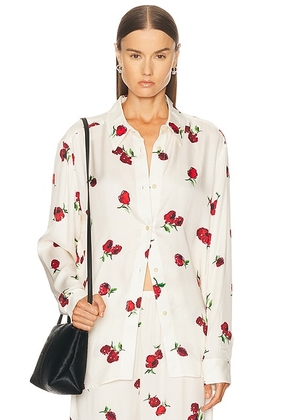 KHAITE Argo Top in Raspberry & Cream - Cream. Size M (also in S, XS).