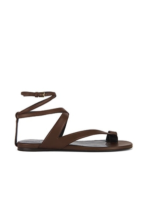 KHAITE Aimee Ankle Strap Sandal in Cigar - Chocolate. Size 39 (also in 38.5, 40).