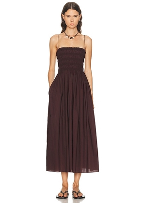 Matteau Shirred Bodice Dress in Aubergine - Purple. Size 4 (also in 2).