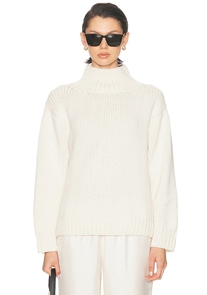 Loulou de Saison Cashmere Ryle Turtleneck Sweater in Ivory - Ivory. Size S (also in M).
