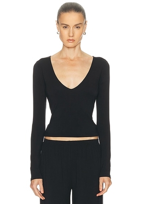 KYE Recline V Long Sleeve Top in Black - Black. Size 3 (also in 4).
