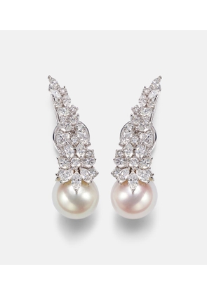 Yeprem Perlescent 18kt white gold (750/1000) earrings with diamonds and freshwater pearls