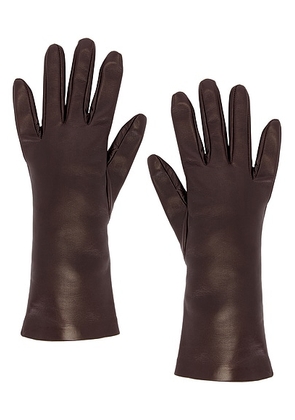 KHAITE Remo Mid Gloves in Brown - Brown. Size 8 (also in ).