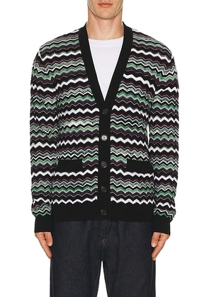 Missoni Buttoned Cardigan in Blue & Green Tones - Blue. Size 48 (also in 46, 50, 52).