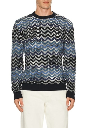 Missoni Crewneck Sweater in Blue Tones - Blue. Size 48 (also in 46, 50, 52).
