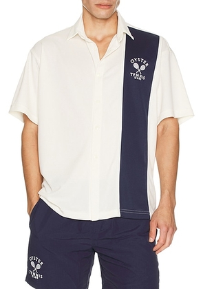 Oyster OTC On Court Polo in White & Navy - White. Size M (also in L).
