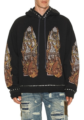 Who Decides War by Ev Bravado Hardware Hooded Pullover in Coal - Charcoal. Size M (also in L, XL/1X, XXL/2X).