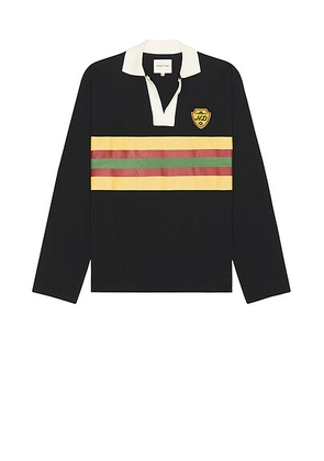 Nicholas Daley Striped Rugby in Black - Black. Size XL/1X (also in L).